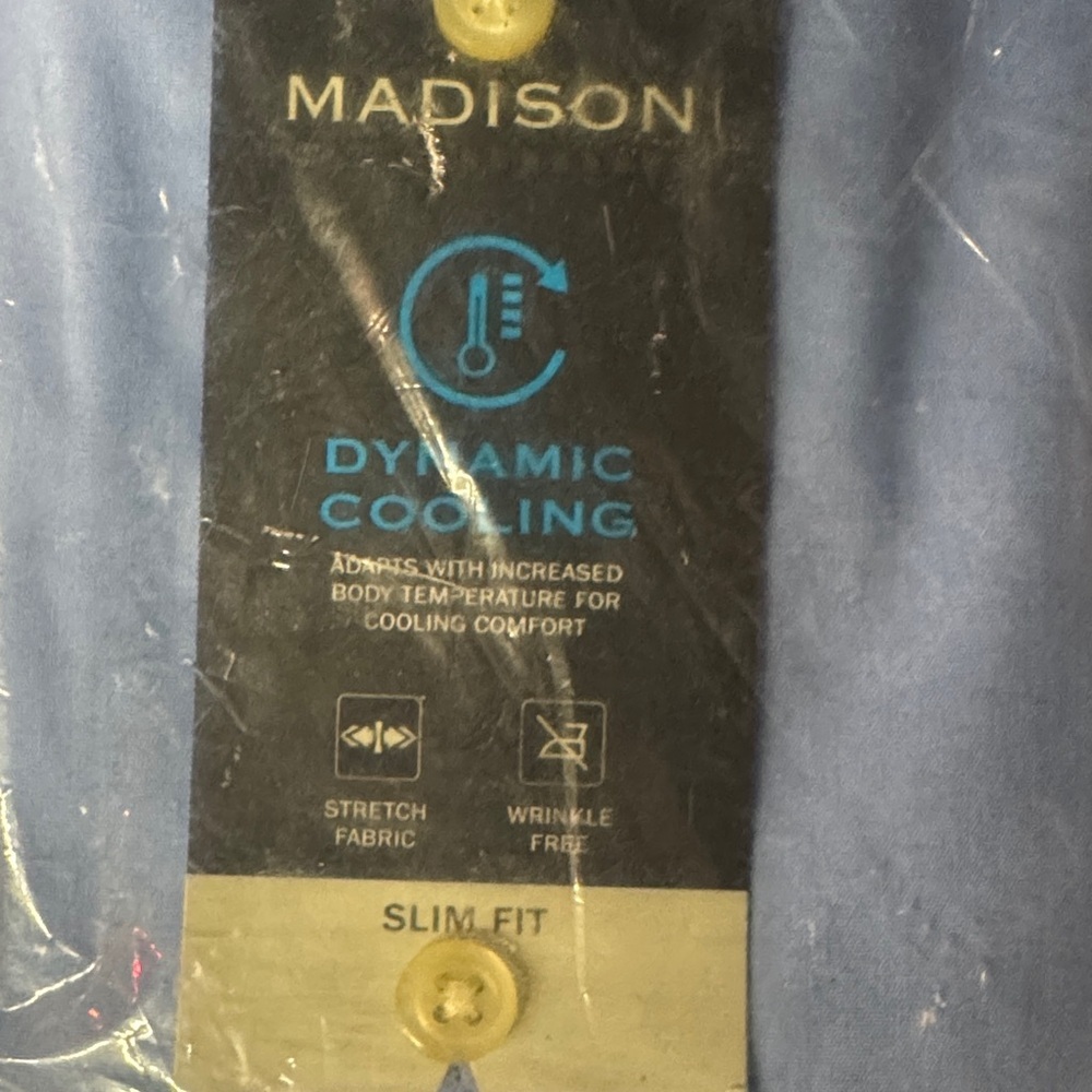 Madison Men's Sky Blue Dress Shirt - Picture 3 of 5